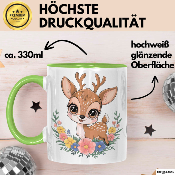 Hirsch Tier Tasse Geschenk Lustige Geschenkidee Spruch Grün Trendation