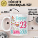 23er Geburtstag Tasse Geschenk Happy 23 And Glamarous Llama Alpaka Liebhaber Geschenkidee zum Geburtstag Weiß Trendation
