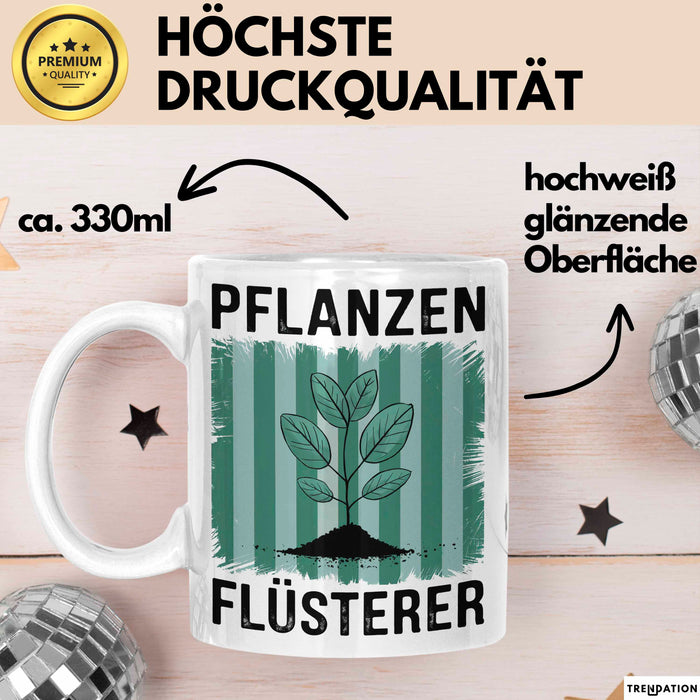 Garten Pflanzen Gärtner Tasse Geschenk Lustige Geschenkidee Spruch Pflanzenflüsterer Weiß Trendation