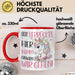 Nur Verrückte Hier Komm Einhorn Wir Gehen Tasse Geschenk Spruch für Frauen Einhorn-Liebhaber Rot Trendation