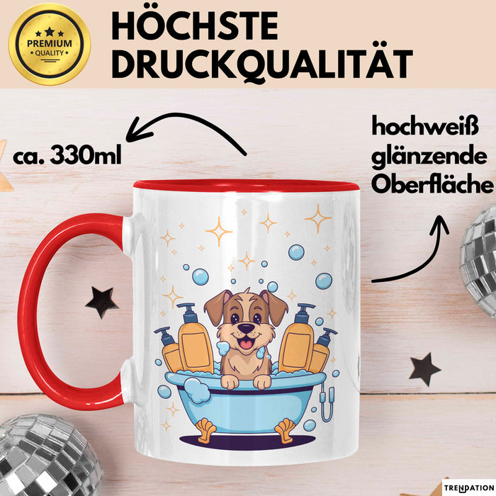 Tierpfleger Groomer Tasse Geschenk Lustige Geschenkidee Spruch Für Tierpflege Profis Rot Trendation