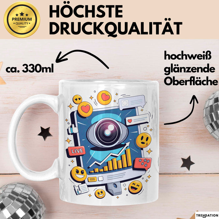 Live Streamer Tasse Geschenk Lustige Geschenkidee Spruch Für Online Kreative Weiß Trendation