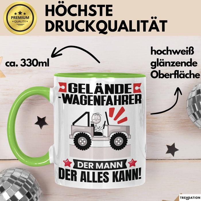 Geländewagenfahrer Tasse Geschenk für Geländewagenfahrer Der Mann Der Alles Kann Geschenkidee zum Geburtstag Grün Trendation