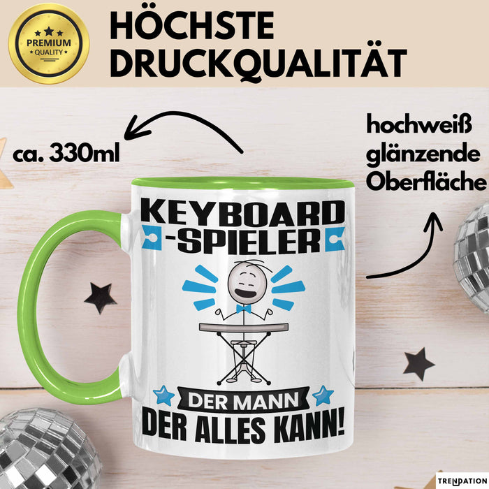 Keyboard-Spieler Tasse Geschenk für Keyboard-Spieler Der Mann Der Alles Kann Geschenkidee zum Geburtstag Grün Trendation
