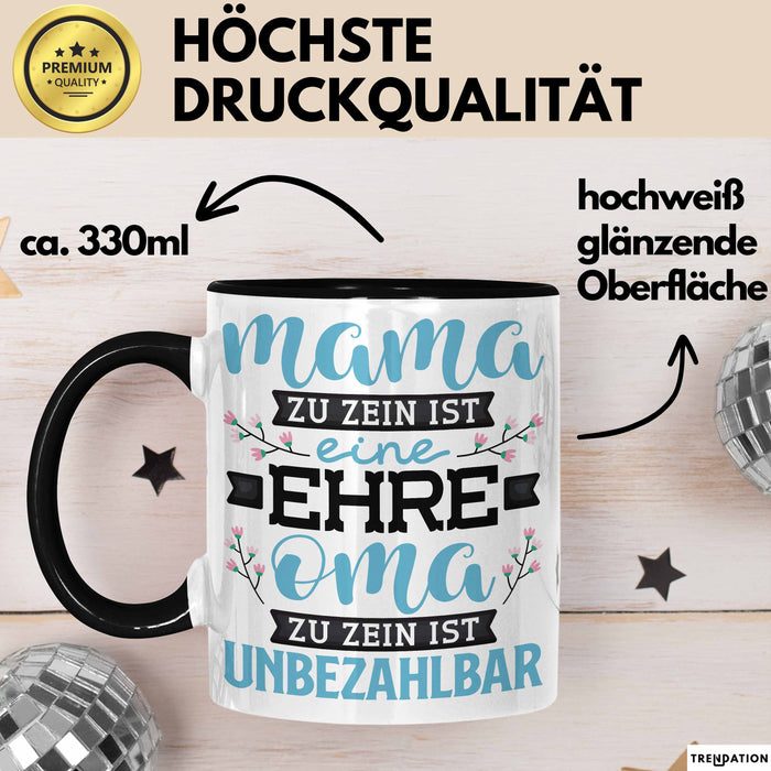 Unbezahlbare Oma Tasse Geschenk Muttertag Spruch Liebevoll Schwarz Trendation