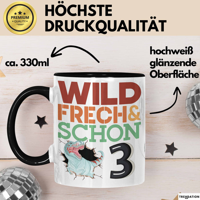 3. Geburtstag Geschenk Tasse Becher Wild Frech Und Schon 3 Trendation