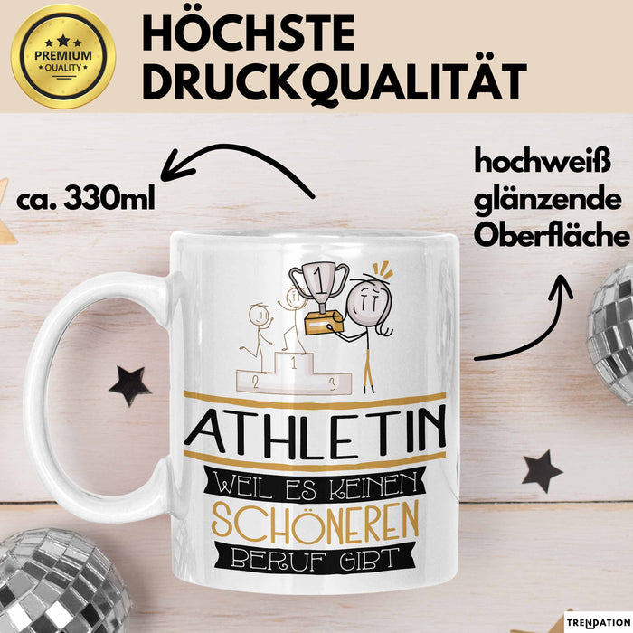 Athletin Weil Es Keinen Schöneren Beruf Gibt Tasse Geschenk für Eine Athletin Lustig Weiß Trendation