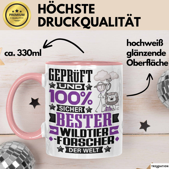 Wildtierforscher Geschenk Lustiger Spruch für Wildtierforscher Geschenkidee Bester Wildtierforscher Der Welt Rosa Trendation