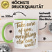 Motivierend Inspirierend Tasse Geschenk Lustige Geschenkidee Spruch Kümmere Dich Um Dich Alles Andere Kann Warten Grün Trendation
