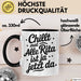 Rita Tasse Geschenk Chillt Mal Alle Rita Ist Ja Jetzt Da Geschenkidee Becher mit Name Schwarz Trendation