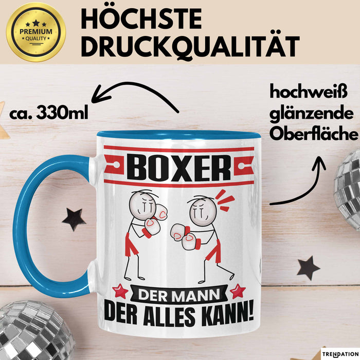 Boxer Tasse Geschenk für Boxer Der Mann Der Alles Kann Geschenkidee zum Geburtstag Blau Trendation