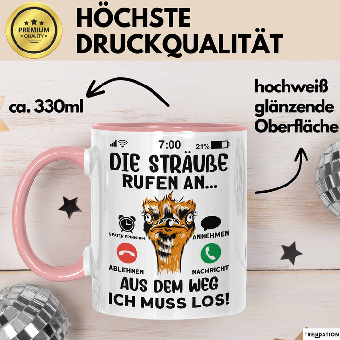 Strauß Liebhaber Tasse Geschenk Die Sträße Rufen An Geschenkidee Becher Rosa Trendation