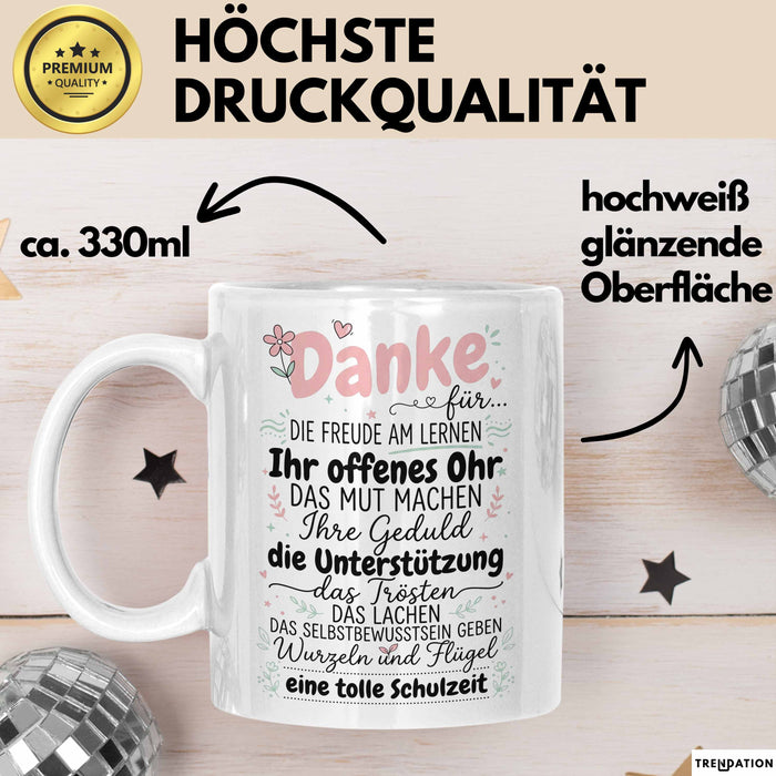 Lehrer Wertschätzung Danke Tasse Geschenk Lustige Geschenkidee Spruch Danke Für Weiß Trendation