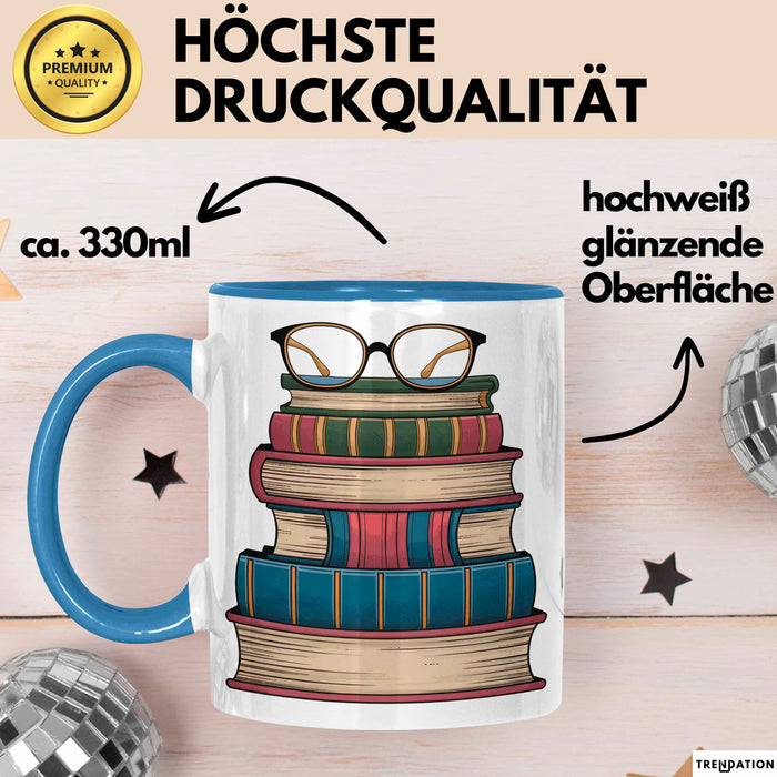 Bibliothekar Tasse Geschenkidee für Bücherliebhaber Blau Trendation