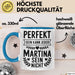 Martina Tasse Geschenk Perfekt Sein Kann Jeder Geschenkidee Geburtstag Blau Trendation