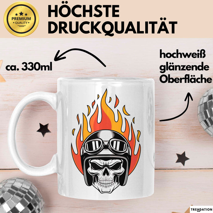 Motorradfahrer Tasse Geschenkidee Biker Lustiger Spruch Geschenkidee Lustig Weiß Trendation