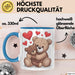 Teddybär Tierliebhaber Tasse Geschenk Lustige Geschenkidee Spruch Romantisches Herz Blau Trendation