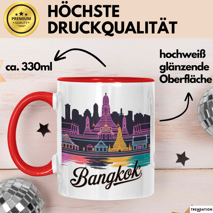 Bangkok Thailand Tasse Geschenk Lustige Geschenkidee Spruch Rot Trendation
