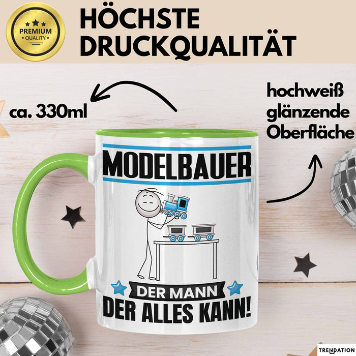 Modelbauer Tasse Geschenk für Modelbauer Der Mann Der Alles Kann Geschenkidee zum Geburtstag Grün Trendation