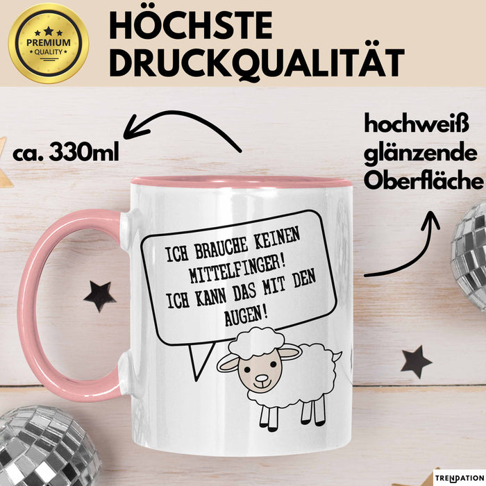 Humor Tasse Geschenk Ich brauche keinen Mittelfinger Ich Mache Das Mit Den Augen Becher Geschenk Rosa Trendation
