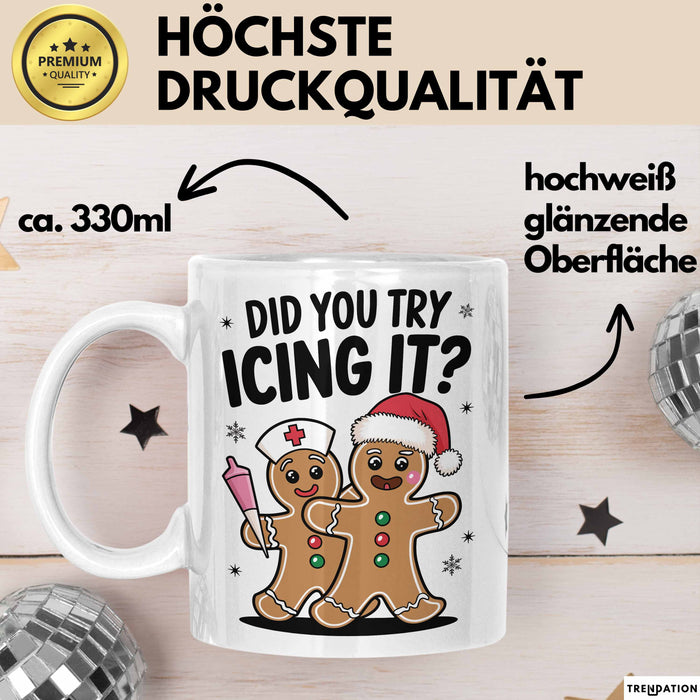 Sarkastische Weihnachtsfeier Tasse Geschenk Lustige Geschenkidee Spruch Hast Du Versucht Es Zu Kühlen Weiß Trendation