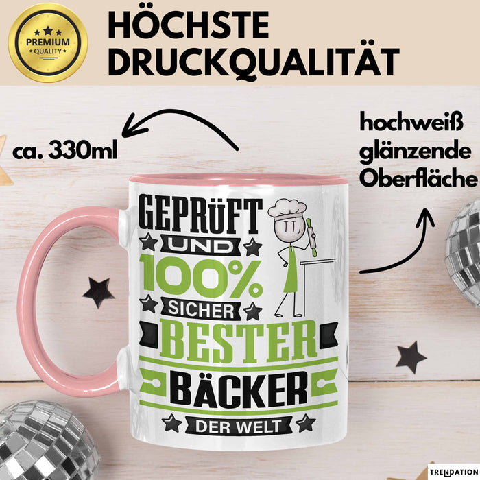 Bäcker Geschenk Lustiger Spruch für Bäcker Geschenkidee Bester Bäcker Der Welt Rosa Trendation