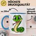 Reptil Schlange Tier Tasse Geschenk Lustige Geschenkidee Spruch Blau Trendation
