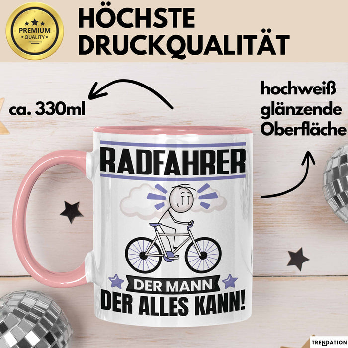 Radfahrer Tasse Geschenk für Radfahrer Der Mann Der Alles Kann Geschenkidee zum Geburtstag Rosa Trendation