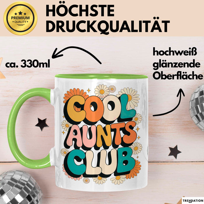 Tante Patentante Tasse Geschenk Lustige Geschenkidee Spruch Club Der Coolen Tanten Grün Trendation