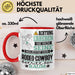 Rodeo-Cowboy Geschenk Tasse Lustiger Spruch Erheben Sie Sich Der Rodeo-Cowboy Betritt den Raum Rot Trendation