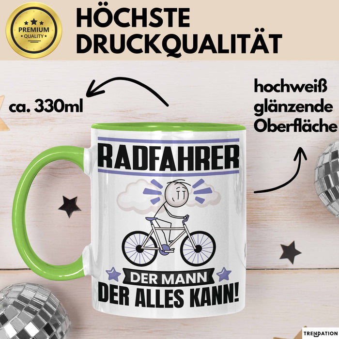 Radfahrer Tasse Geschenk für Radfahrer Der Mann Der Alles Kann Geschenkidee zum Geburtstag Grün Trendation