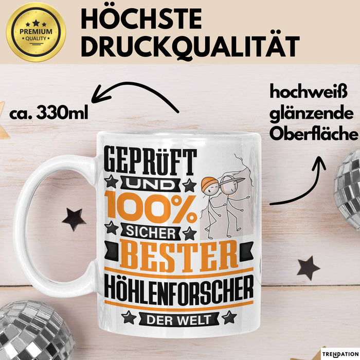 Höhlenforscher Geschenk Lustiger Spruch für Höhlenforscher Geschenkidee Bester Höhlenforscher Der Welt Weiß Trendation