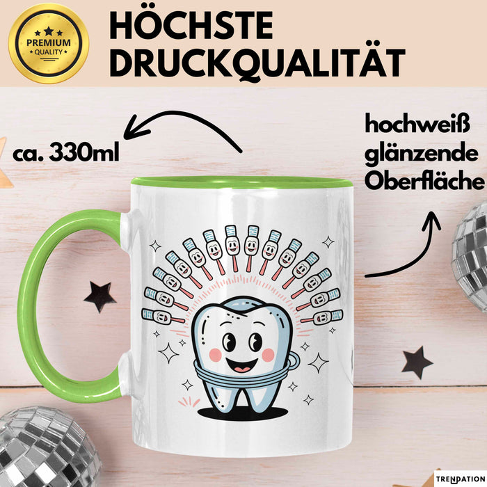 Zahnarzt Tasse Geschenk Lustige Geschenkidee Spruch Für Lächeln Macher Grün Trendation