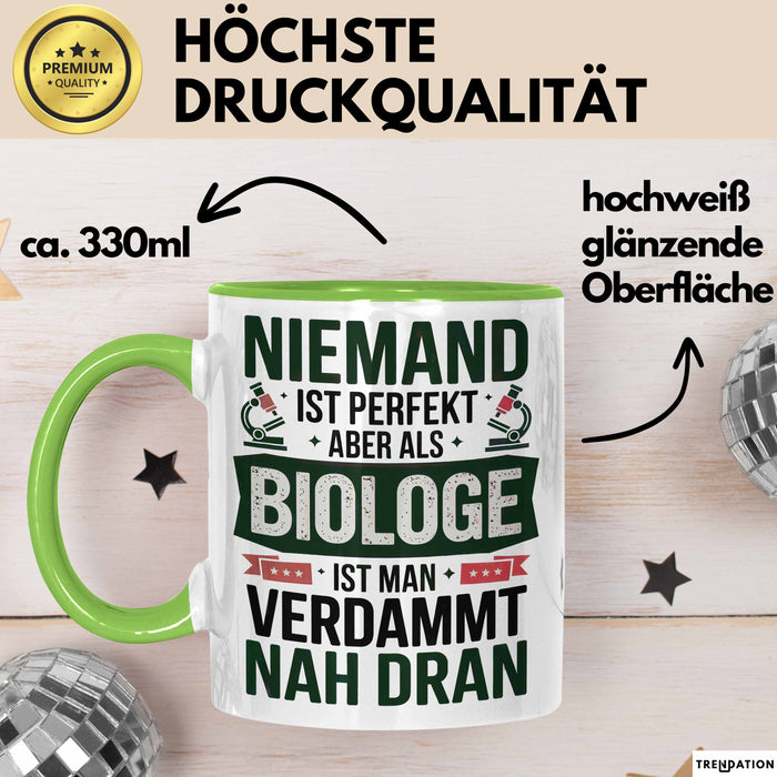 Biologie Liebhaber Tasse Geschenk Perfekter Biologe Grün Trendation