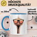 Strauß Vogel Sonnenbrille Tasse Geschenk Lustige Geschenkidee Spruch Blau Trendation
