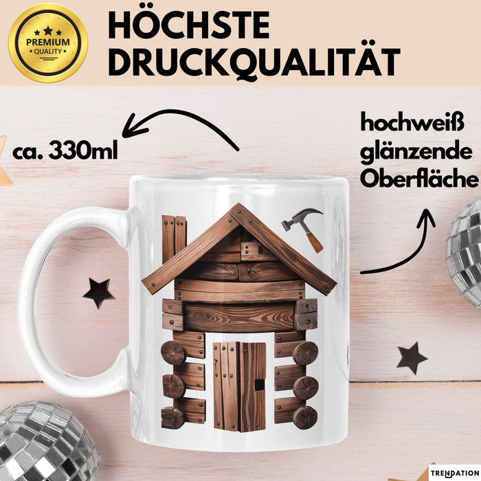Zimmermann Tasse Geschenkidee für Holzhandwerker Weiß Trendation