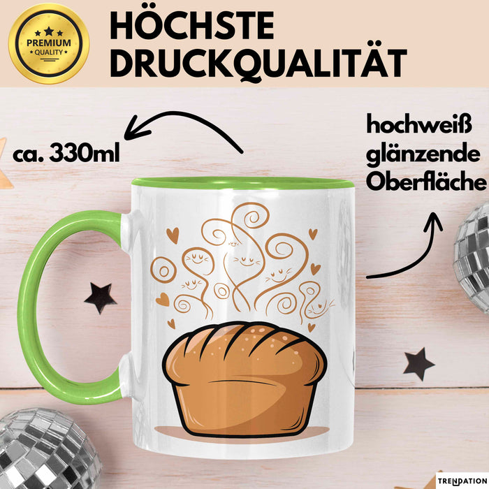 Brotbäcker Tasse Geschenkidee für Teigknet Fan Grün Trendation