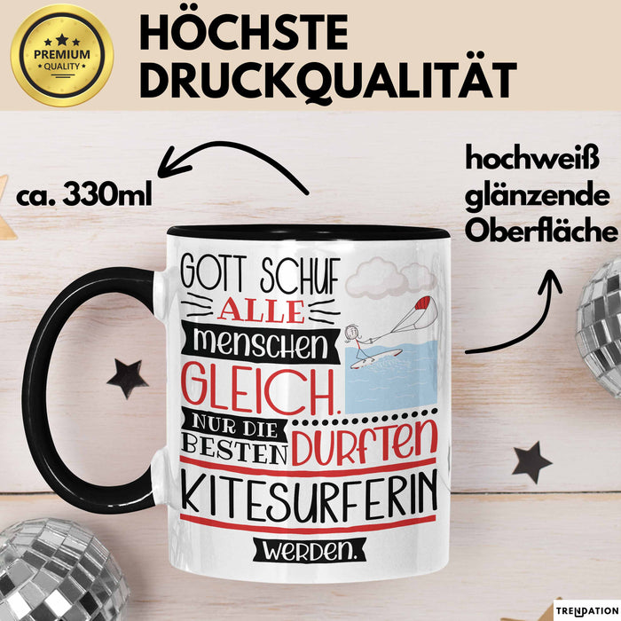 Kitesurferin Geschenk Becher Tasse Gott Schuf Alle Menschen Gleich Nur Die Besten Durfeten Kitesurferin Werden Geschenkidee Lustig Trendation