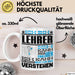 Lehrer Geschenk Tasse Geschenkidee für Lehrer Geburtstag Lustiger Spruch Ich Bin Lehrer Ich Kann Es Dir Erklären Aber Nicht Für Dich Verstehen Weiß Trendation