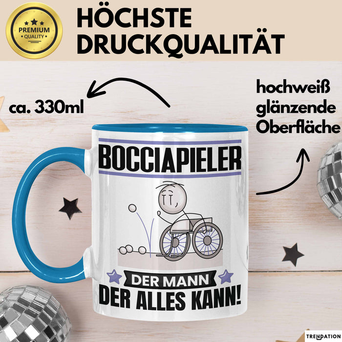 Bocciapieler Tasse Geschenk für Bocciapieler Der Mann Der Alles Kann Geschenkidee zum Geburtstag Blau Trendation