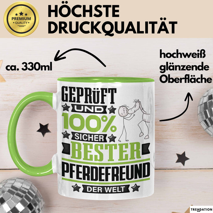 Pferdefreund Geschenk Lustiger Spruch für Pferdefreund Geschenkidee Bester Pferdefreund Der Welt Grün Trendation