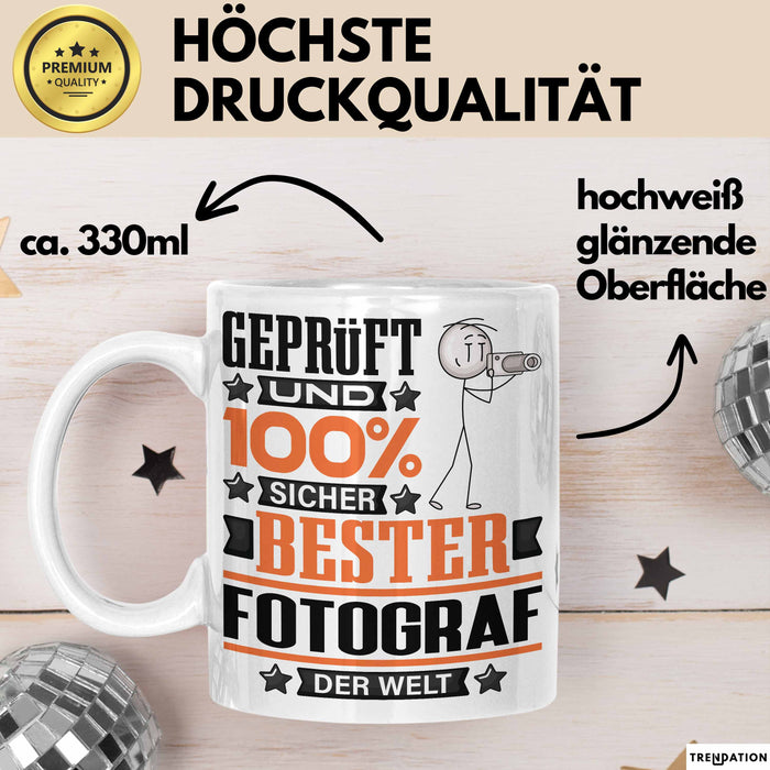 Fotograf Geschenk Lustiger Spruch für Fotograf Geschenkidee Bester Fotograf Der Welt Weiß Trendation