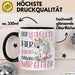Nur Verrückte Hier Komm Einhorn Wir Gehen Tasse Geschenk Spruch für Frauen Einhorn-Liebhaber Schwarz Trendation