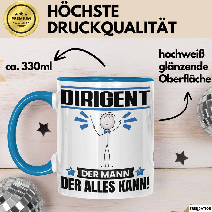 Dirigent Tasse Geschenk für Dirigent Der Mann Der Alles Kann Geschenkidee zum Geburtstag Blau Trendation