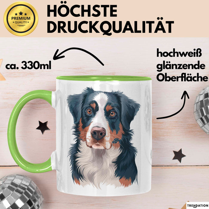 Appenzeller Sennenhund Hund Tasse Geschenk Lustige Geschenkidee Spruch Grün Trendation