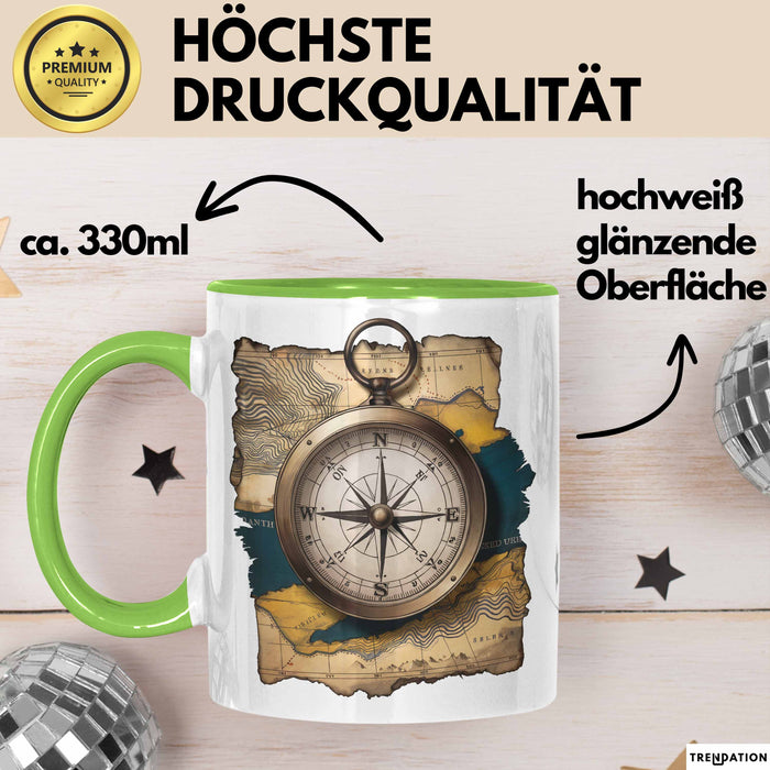 Abenteurer Tasse Geschenkidee für Outdoor Entdecker Grün Trendation