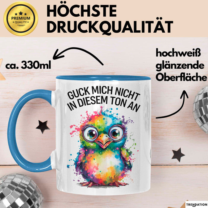 Sarkasmus Tasse Geschenkidee Schau Mich Nicht An Humor Fan Blau Trendation
