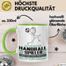 Handballspieler Geschenk Tasse Ich Bin Handballspieler Aber Sag Doch Einfach Superheld Lustige Geschenkdiee für Handballspieler Kaffee-Becher Grün Trendation
