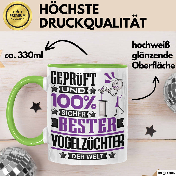 Vogelzüchter Geschenk Lustiger Spruch für Vogelzüchter Geschenkidee Bester Vogelzüchter Der Welt Grün Trendation