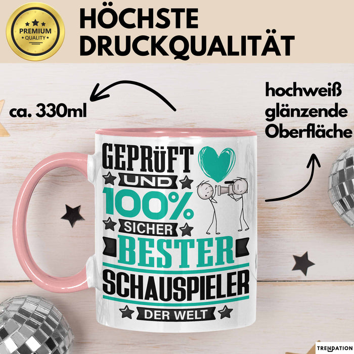 Schauspieler Geschenk Lustiger Spruch für Schauspieler Geschenkidee Bester Schauspieler Der Welt Rosa Trendation